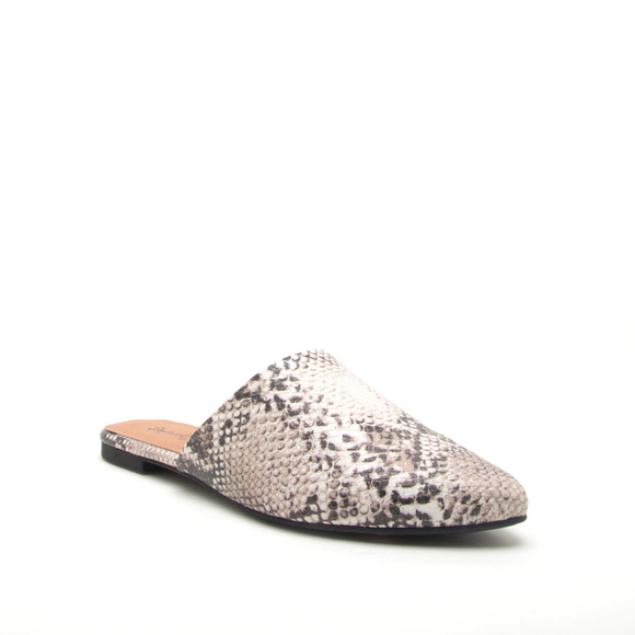 RESTOCKED Snake Print Mule Flats - Picture 5 of 6